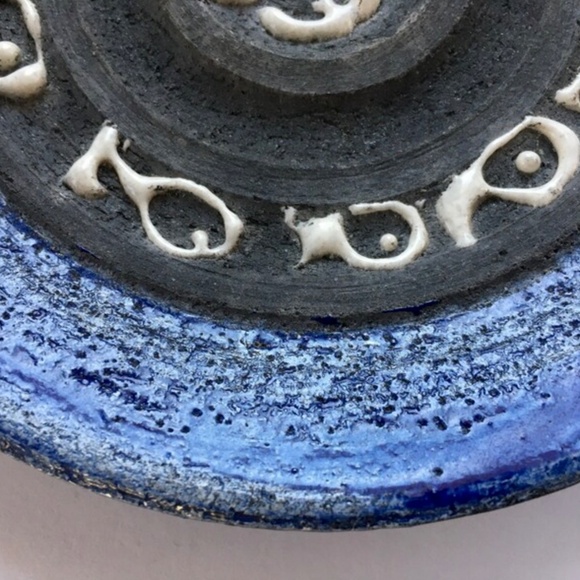 Vintage Mid Century Art Pottery Fish Plate Bitossi Italy Japan Wall Hanging - Picture 8 of 8